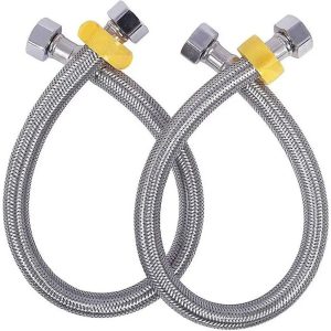 LUVBATH FITTING 36-Inch Heavy Stainless Steel Connection Pipe | Silver